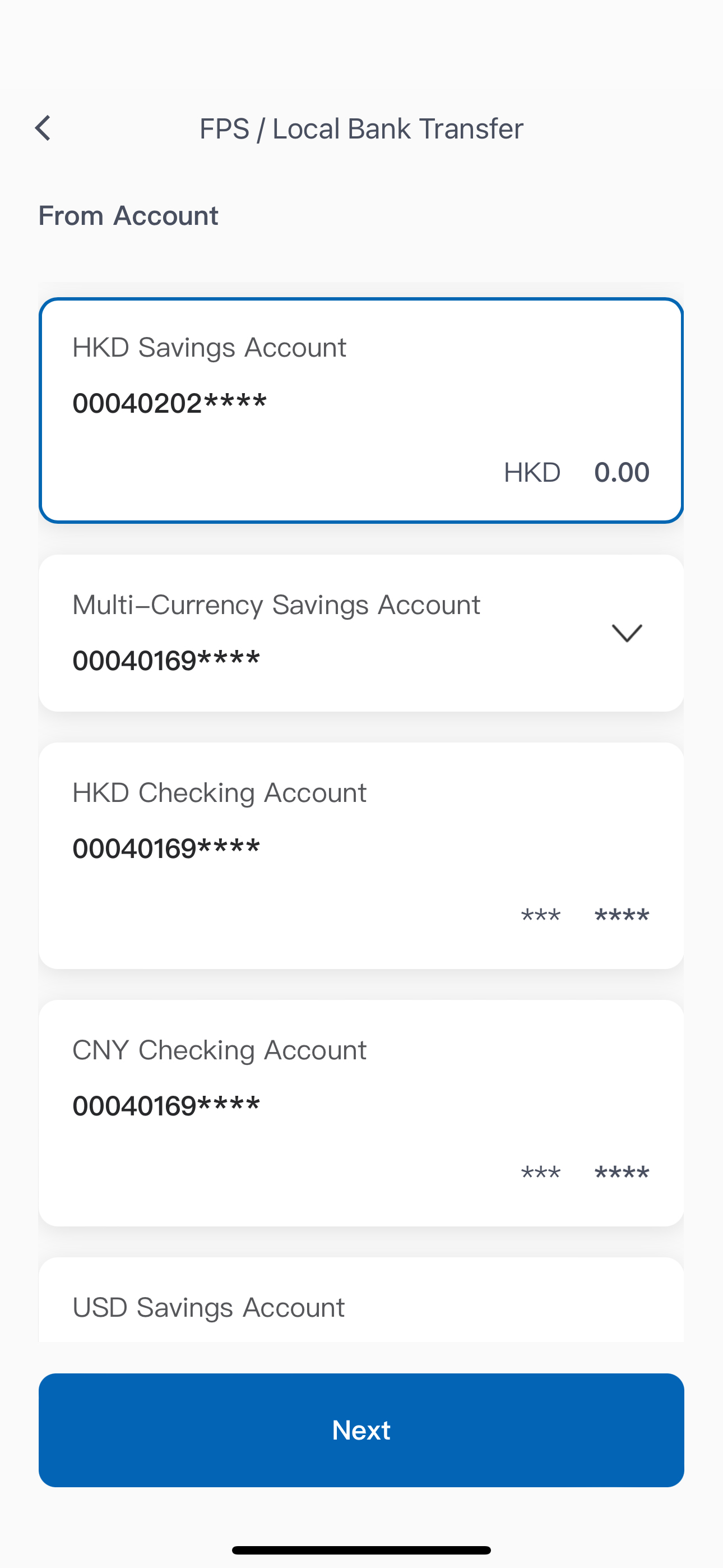 step 2 Complete Fund Transfer - Select an account under From Account