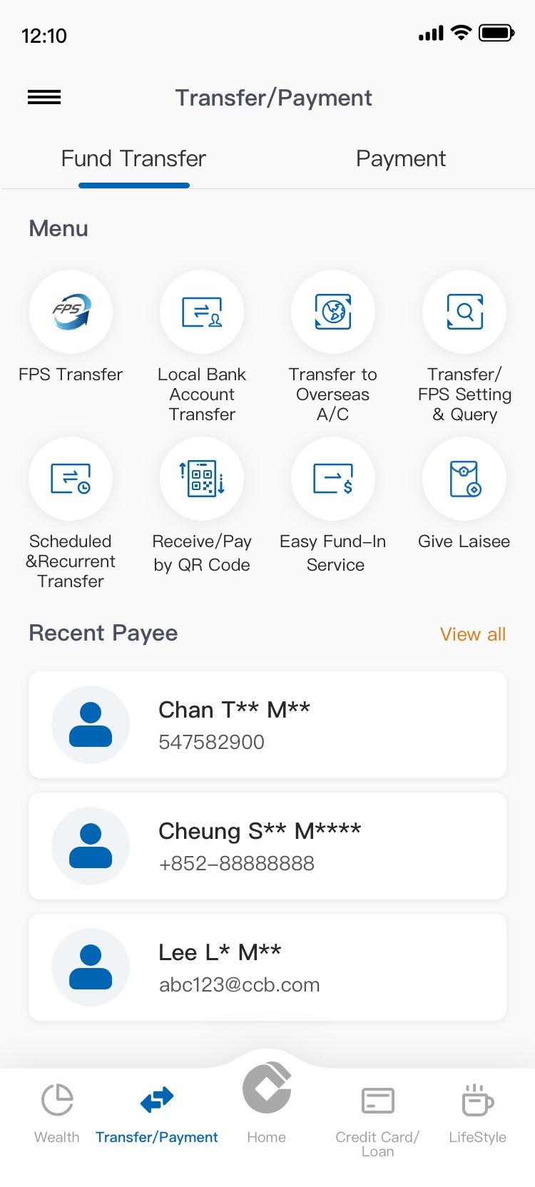 step 1, Logon your mobile banking account & Tap 'Fund Transfer', select 'transfer/FPS setting & query' to set up personalized services