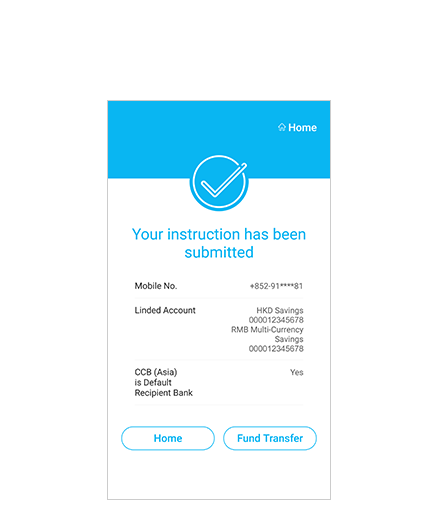 step 6, Your instruction has been successfully executed. You can now enjoy the Fast Payment Transfer service