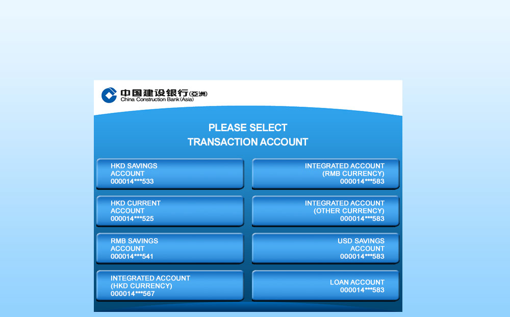 Select deposit account