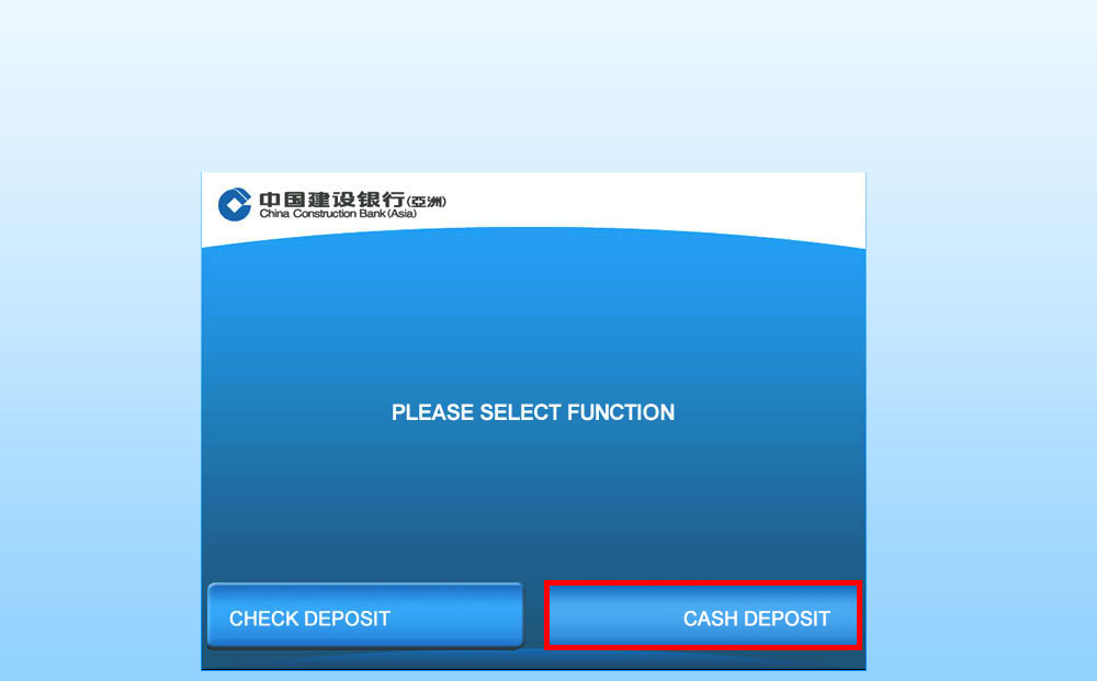 Select 'cash deposit'
