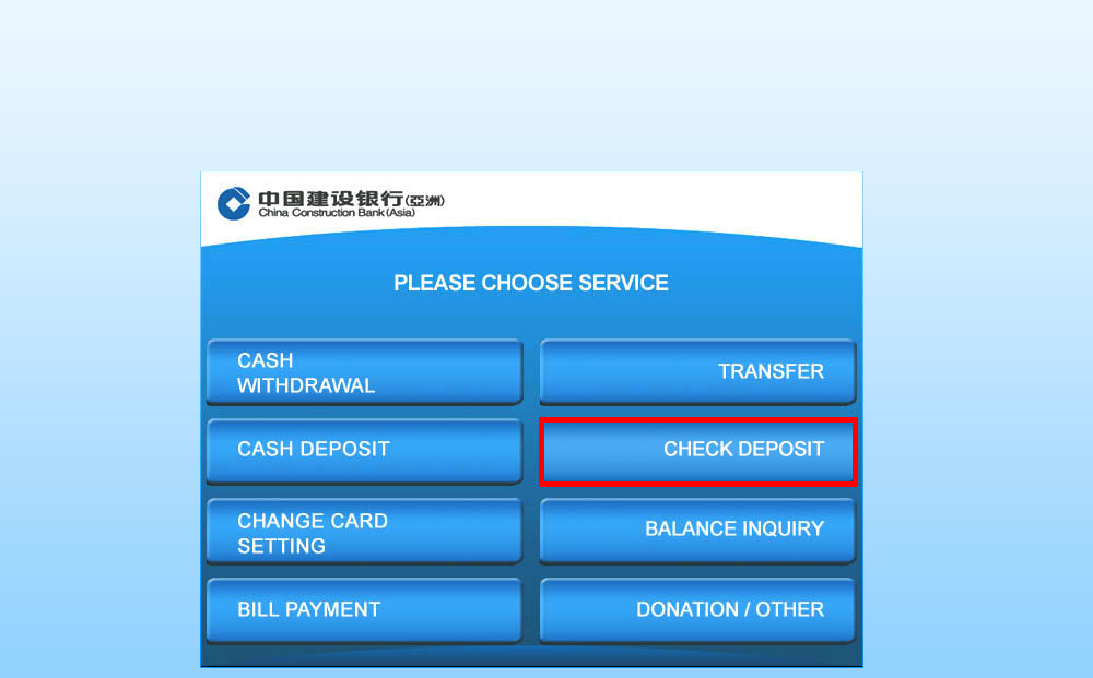 Select 'Check Deposit'
