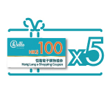 HKD100恒隆电子购物礼券x5张